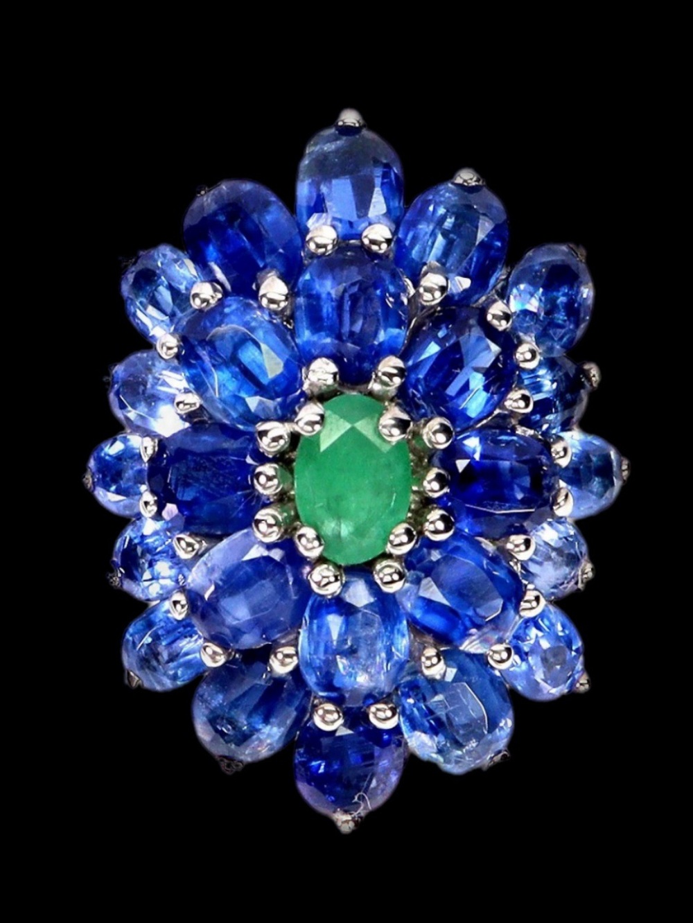 Genuine Emerald & Kyanite Ring